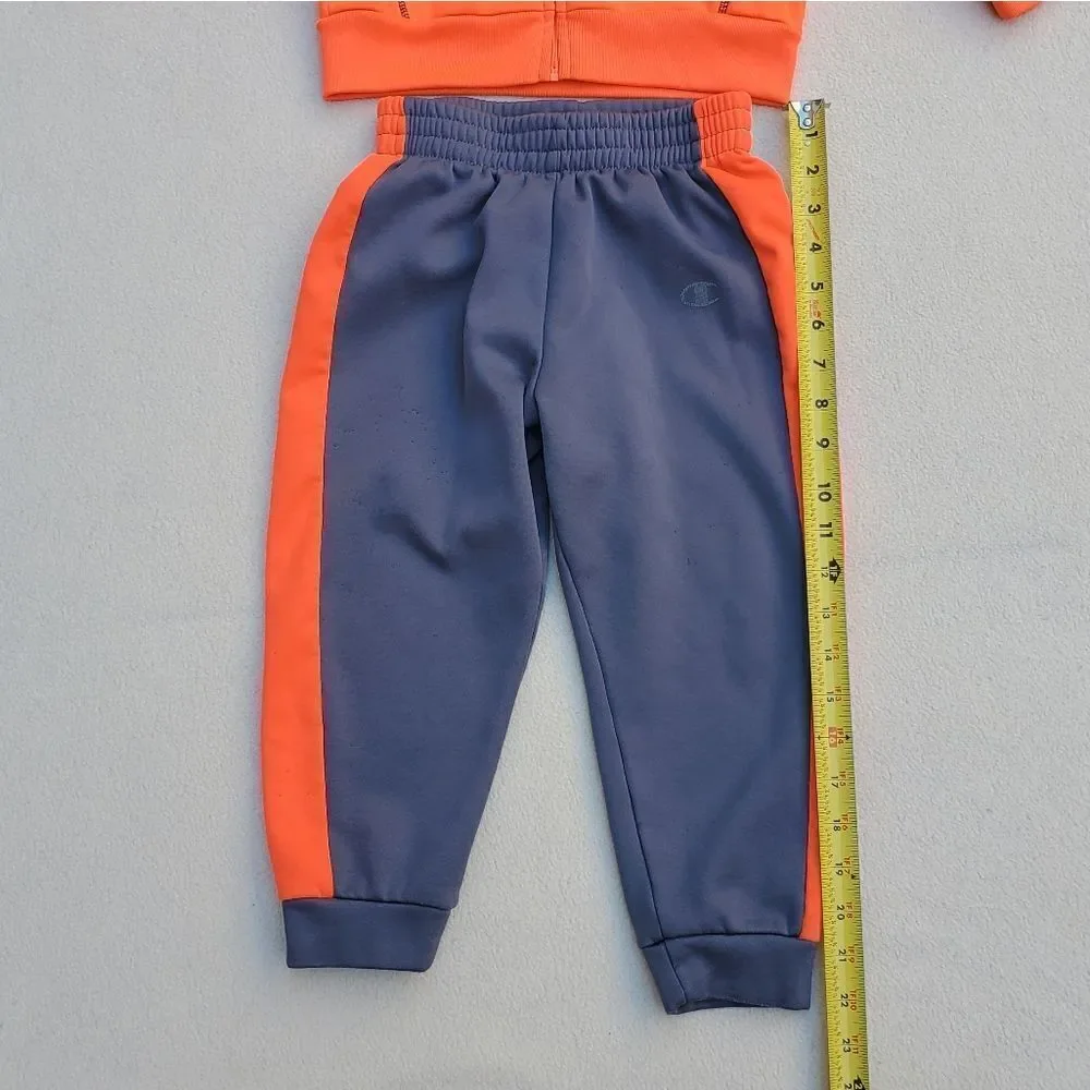 Champion Orange and Gray Hoodie Jacket and Joggers Size 4T